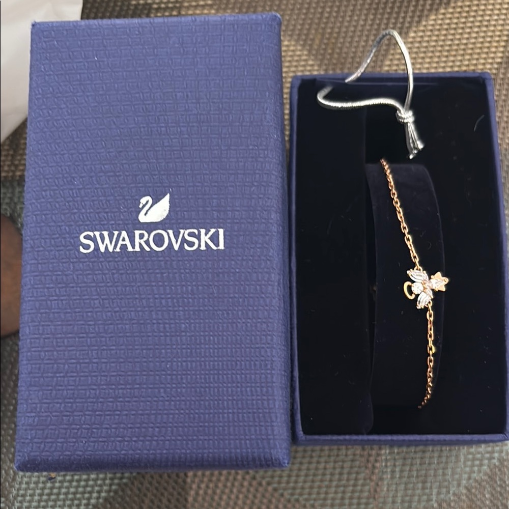 Swarovski Gold Bracelet with Dainty Charm